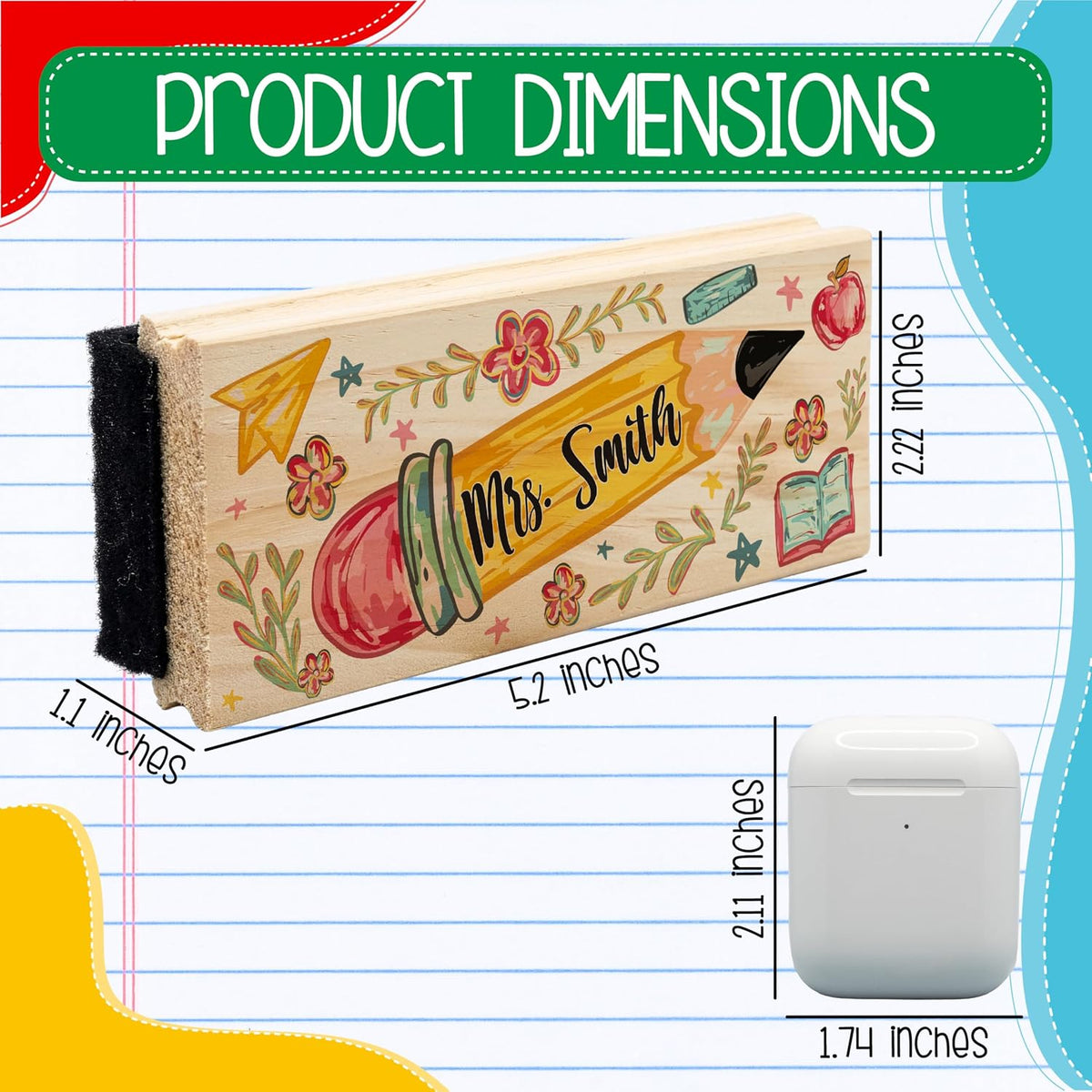 Custom Teacher Appreciation Gifts for Whiteboard - Personalized Thank You Eraser from Students