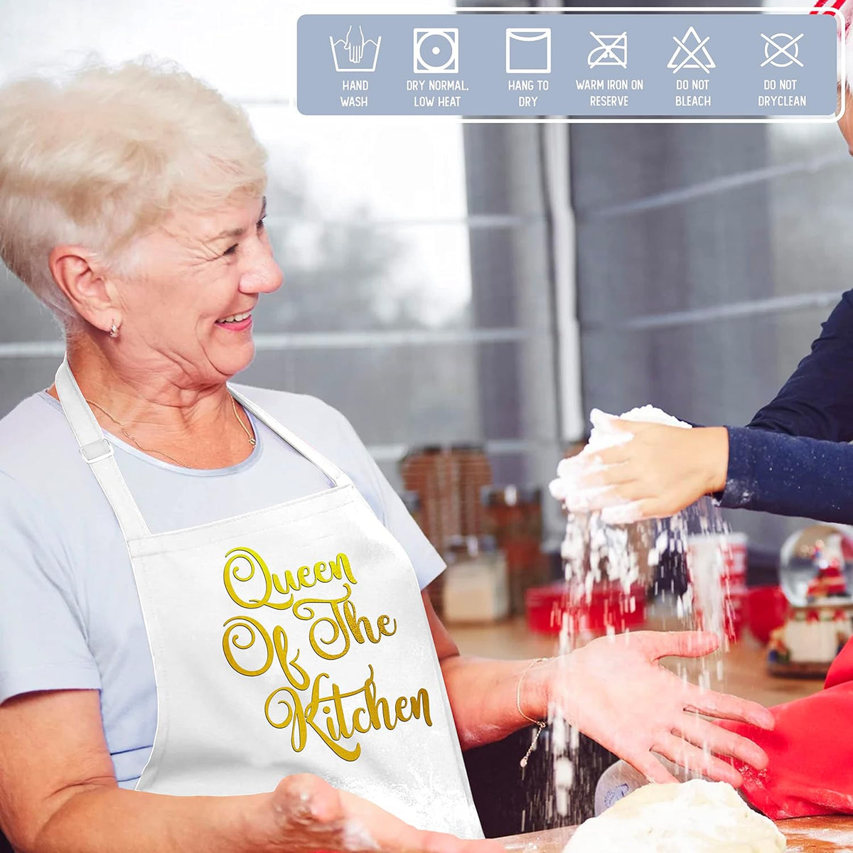 LALALA GIFT LAND Customized Kitchen Chef Apron w/Pockets - Black & White Option - 9 Font - 18 Color - Personalized Chef Apron