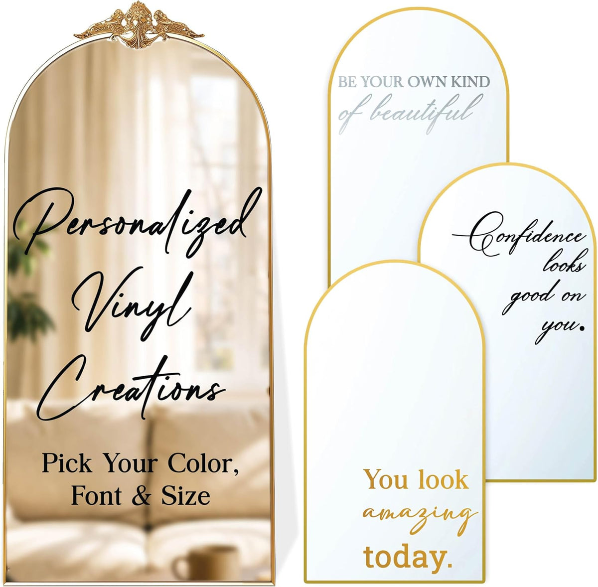 Personalized DIY Wedding Mirror Welcome Sign Decal - Custom Vinyl Sticker with Bride & Groom Names - Elegant Lettering for Bridal Shower, Reception Wall Decor, Event Signage