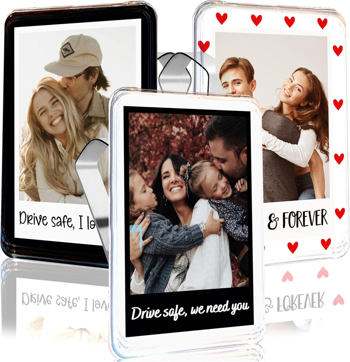 Zexpa Apparel Personalized Car Visor Photo Clip with Text, Drive Safe Gift for Dad and Mom