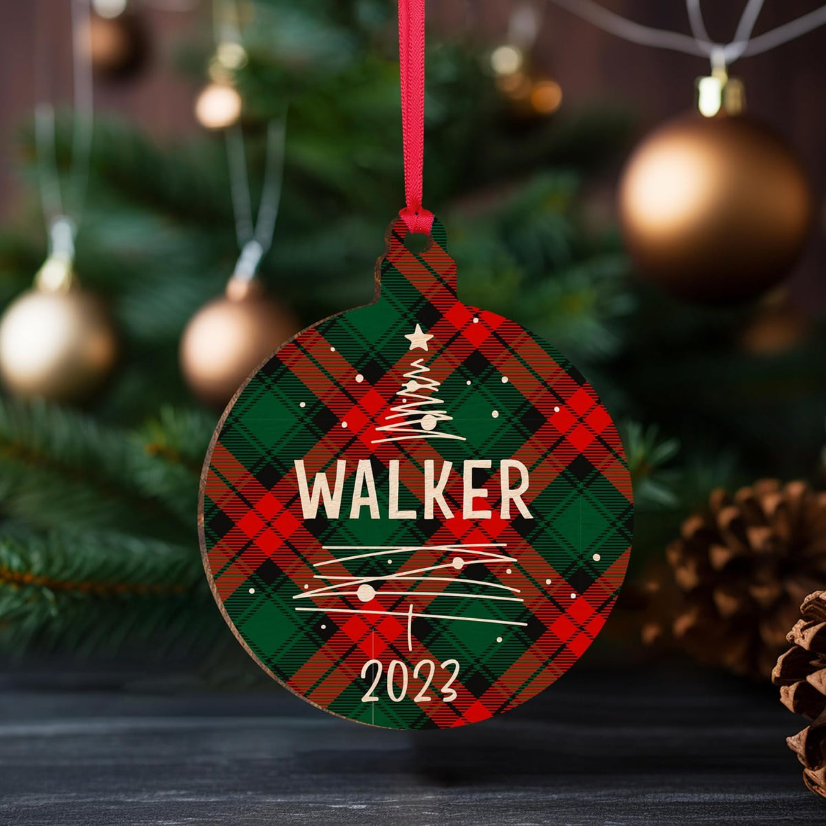 Customized Christmas Tree Decor Ornament, Personalized 2023 Xmas Stocking & Gift Tag