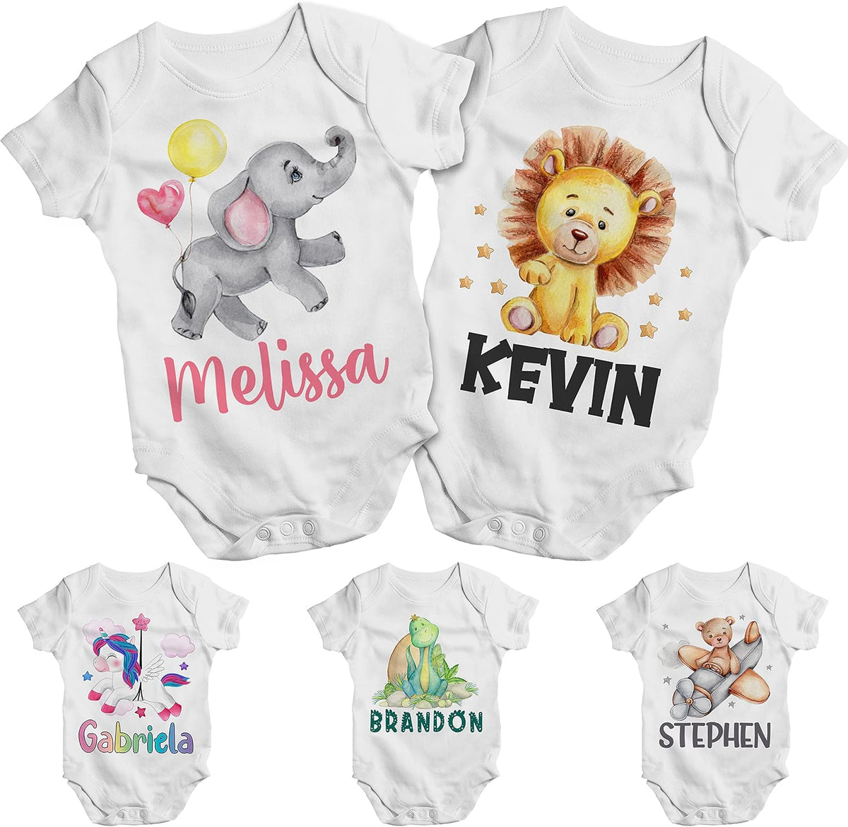 Personalized Baby Onesie with Name, Custom Funny Bodysuit Gift for Boy Girl