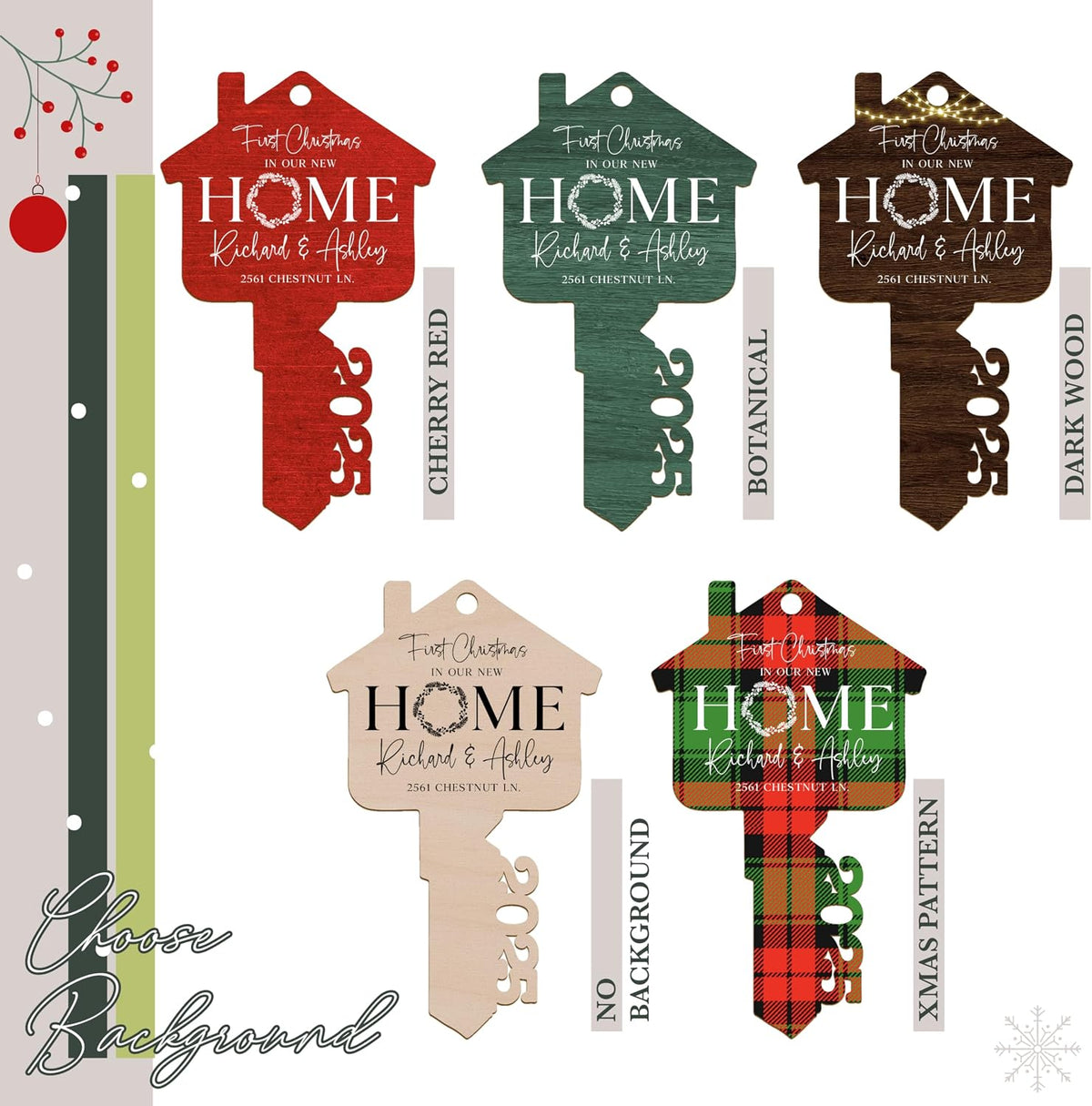 Personalized New Home Christmas Ornament with Address, Custom Keepsake Gift