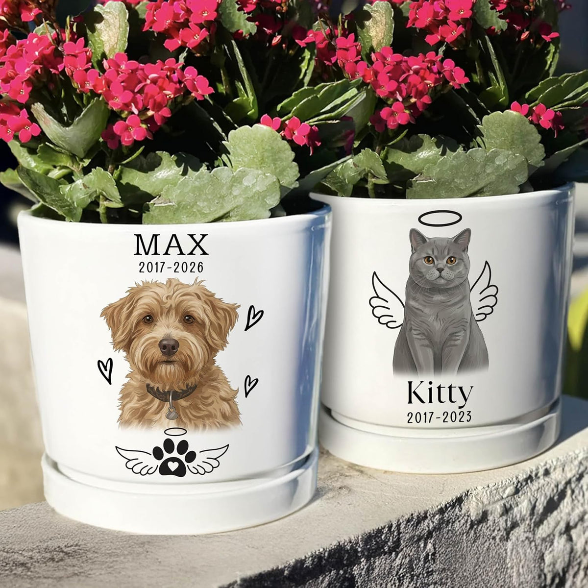 Personalized Grandma Gift - Custom Flower Pot with Names - Ceramic Planter Gift for Mom, Grandma's Garden for Grandma