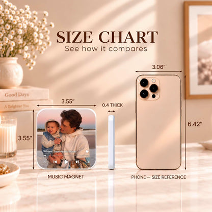 Custom Baby Heartbeat Music Fridge Magnet with Ultrasound Photo and Name