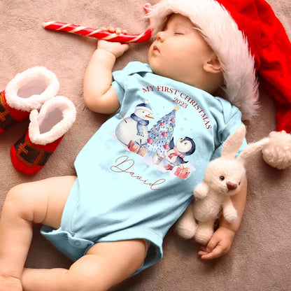 Zexpa Apparel Personalized Baby's First Christmas Baby's Onesie, Custom Cute Holiday Newborn Outfit for Girl & Boy, Customized Unisex Xmas Infant Baby Bodysuit