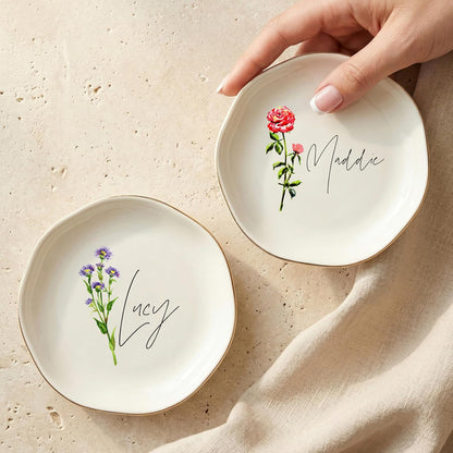 Personalized Ring Dish with Name, Custom Jewelry Tray Gift for Women, Bridesmaids, Mom, Grandma, or Best Friends