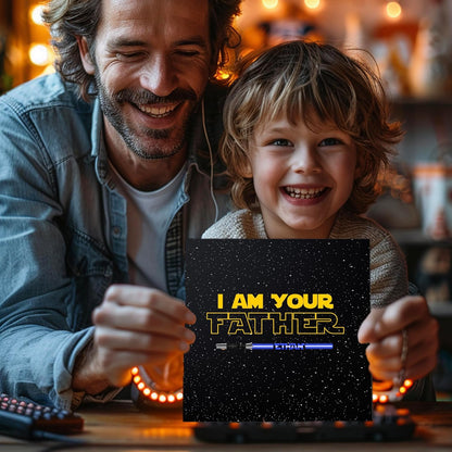 Personalized I Am Their Father Lightsaber Sign with Names, Custom Dad Gift