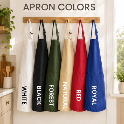 Personalized Apron with Name Custom Floral Initial Gift for Mom Grandma