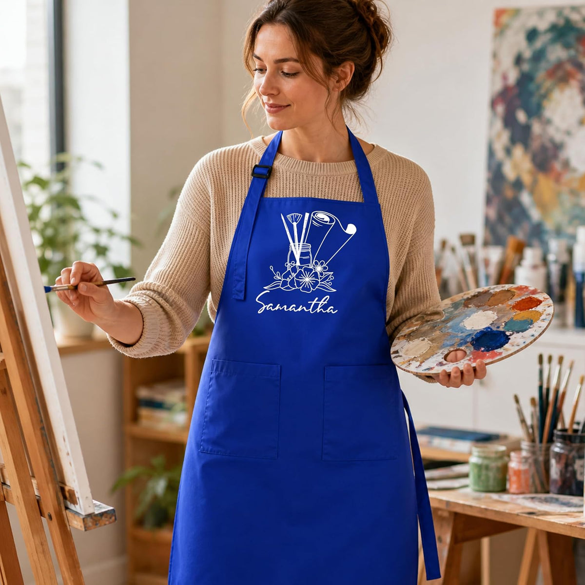 Zexpa Apparel Personalized Bakery Apron for Women with Custom Name and Logo Design, Adjustable Baking Apron