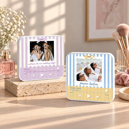 Custom Baby Heartbeat Music Fridge Magnet with Ultrasound Photo and Name