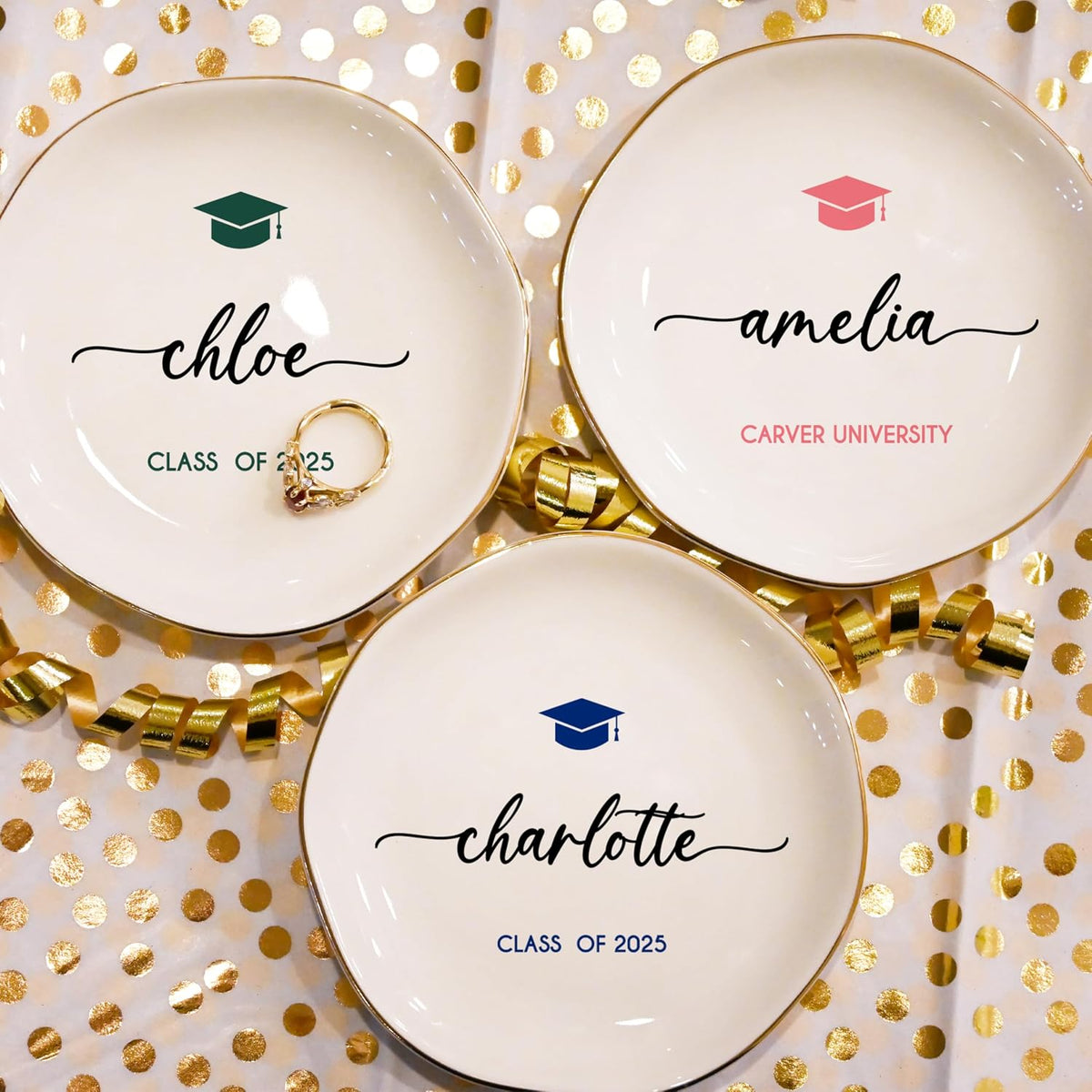 Zexpa Apparel Personalized Ring Dish Jewelry Tray Custom Name Trinket Dish for Women Engagement Bride Wedding Gift Ring Holder Dish Jewelry Organizer Gift for Wife Girlfriend Sister