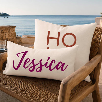 Personalized Name Pillow Cover, Custom Decorative Throw Pillow Case
