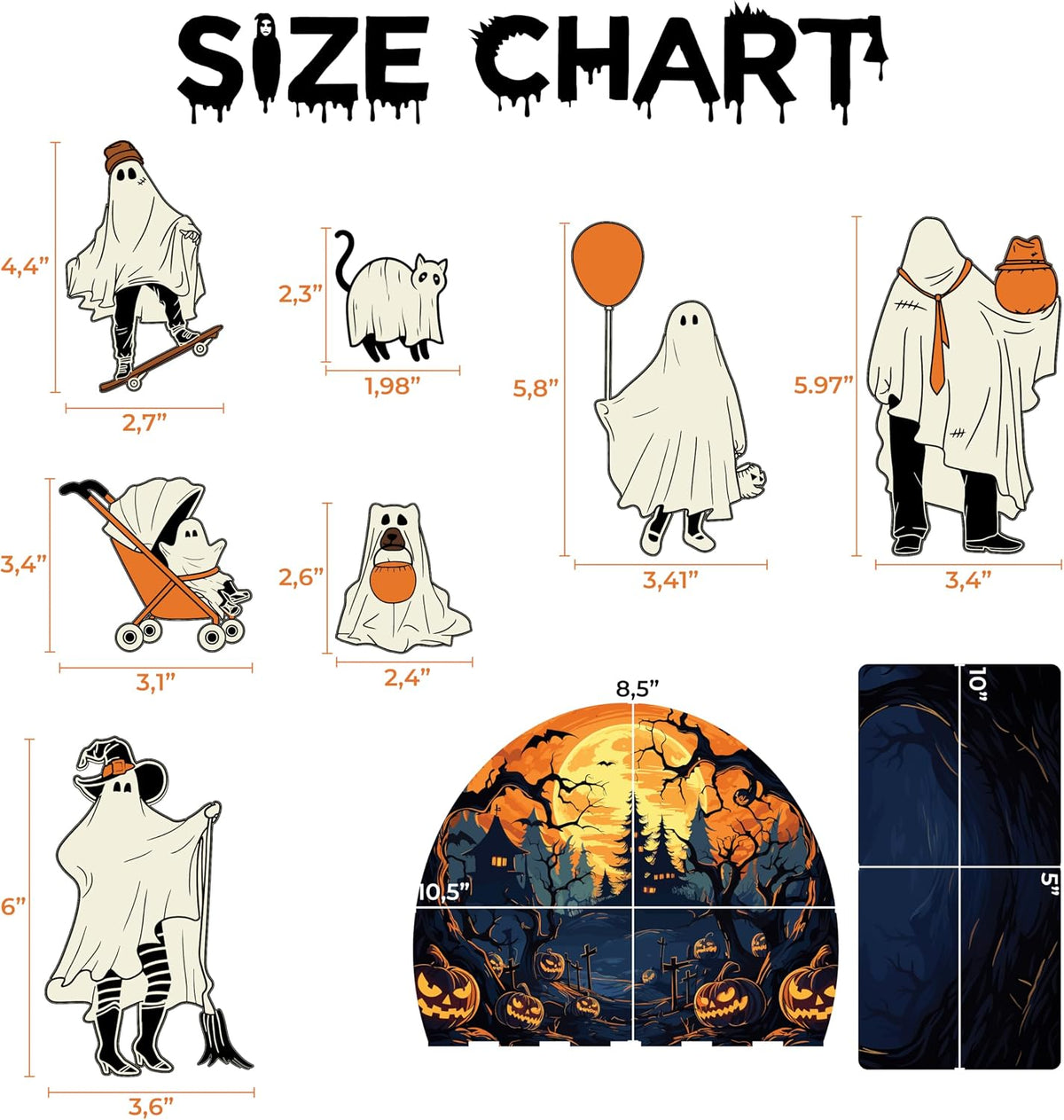Personalized Halloween Ghost Family Acrylic Sign - Custom Name Spooky Decor for Mom Dad Kids Pets - Add Names & Choose Icons - Cute Haunted Scene Table Display for Fall Home Decoration Gift