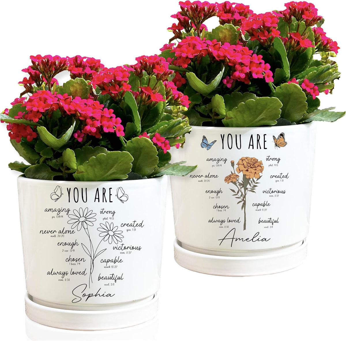 Personalized Grandma Gift - Custom Flower Pot with Names - Ceramic Planter Gift for Mom, Grandma's Garden for Grandma