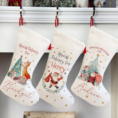 Personalized Christmas Stocking with Name - Custom Stocking - Choose Different Designs - Christmas Decorations Special Delivery for Family & Friends Gift for Girlfriend & Boyfriend