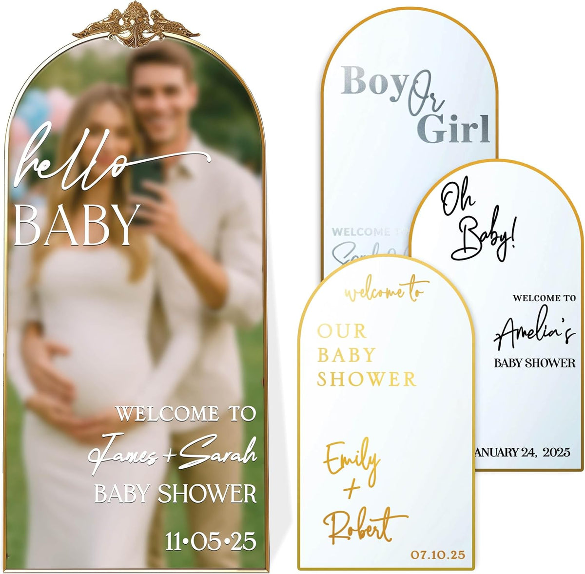 Personalized DIY Wedding Mirror Welcome Sign Decal - Custom Vinyl Sticker with Bride & Groom Names - Elegant Lettering for Bridal Shower, Reception Wall Decor, Event Signage