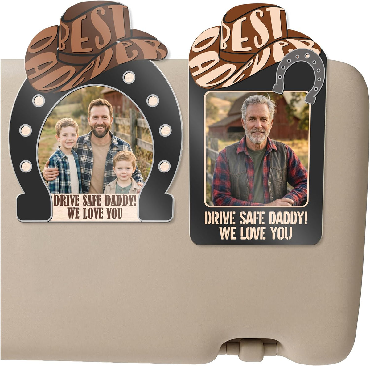 Personalized Car Visor Photo Clip – Custom Acrylic Picture Holder with Text, Gift for Dad, Mom, Husband, Wife, or Girlfriend