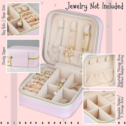Personalized Travel Jewelry Case for Girls, Custom Mini Jewelry Box Gift