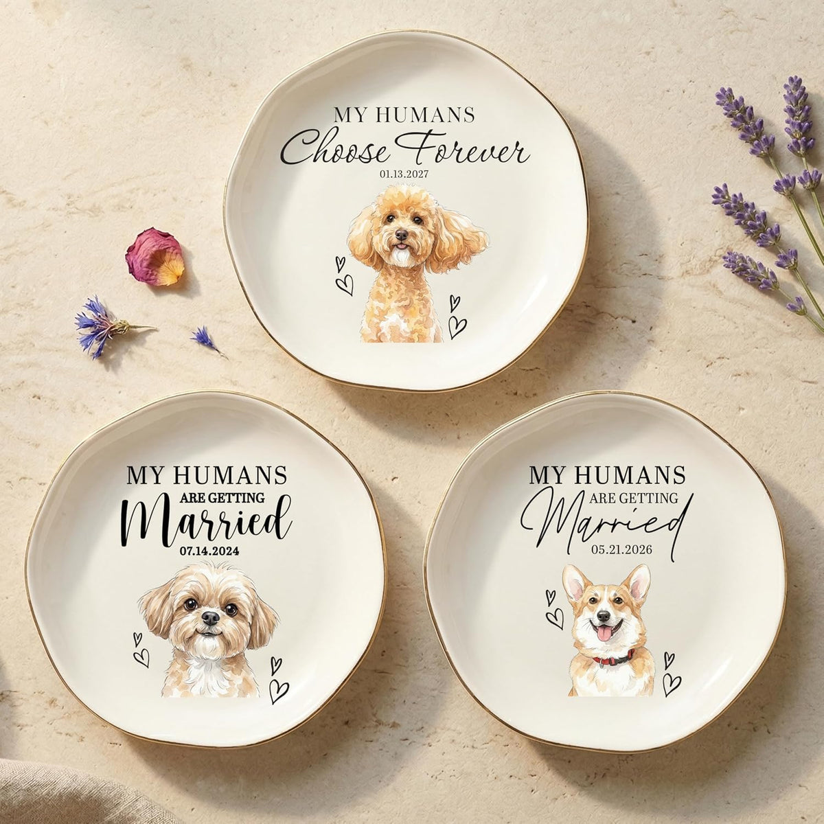 Personalized Ring Dish with Name, Custom Jewelry Tray Gift for Women, Bridesmaids, Mom, Grandma, or Best Friends