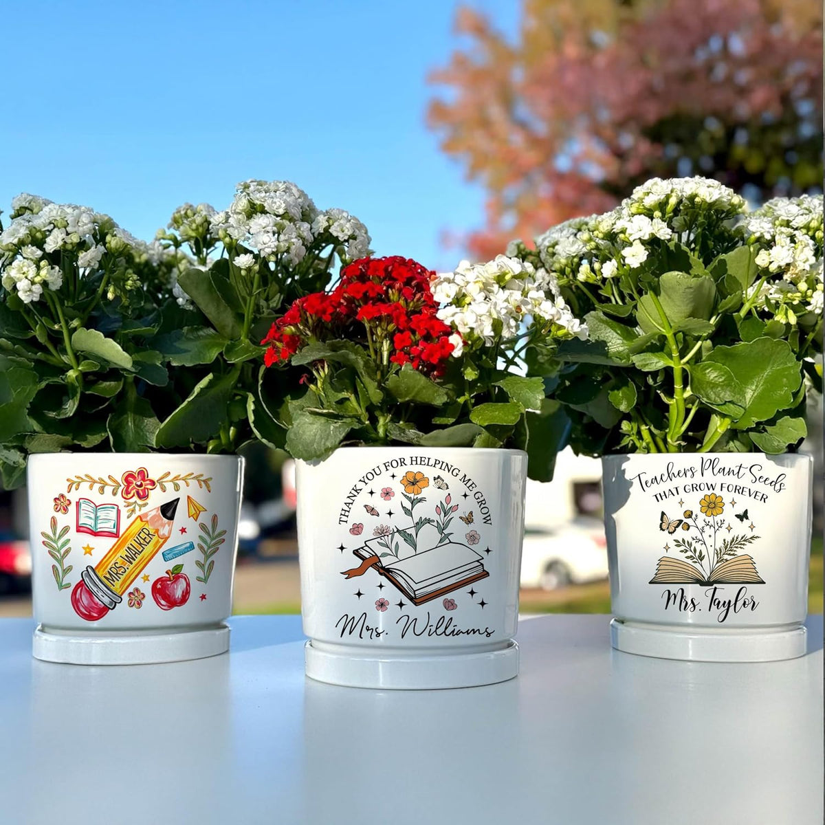 Personalized Grandma Gift - Custom Flower Pot with Names - Ceramic Planter Gift for Mom, Grandma's Garden for Grandma