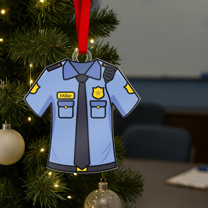 Personalized Uniform Christmas Ornaments for Nurse Doctor Vet Police Firefighter – Custom Acrylic Name Tag Occupation-Themed Xmas Tree Decorations for Family