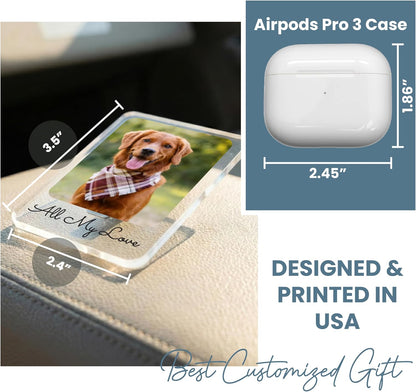 Personalized Car Visor Photo Clip – Custom Acrylic Picture Holder with Text, Gift for Dad, Mom, Husband, Wife, or Girlfriend