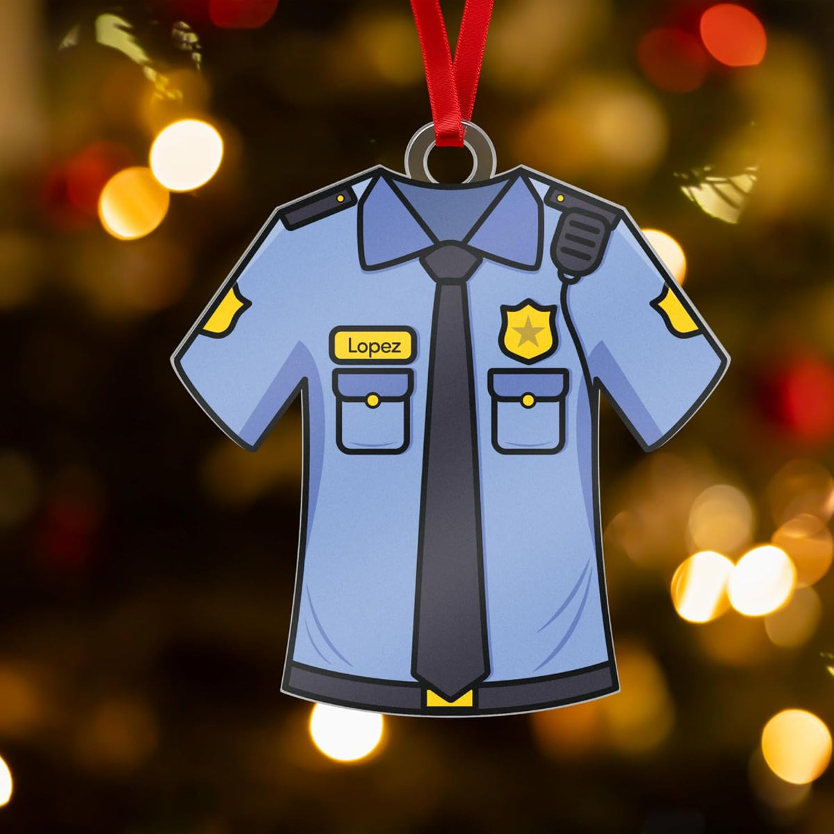 Personalized Uniform Christmas Ornaments for Nurse Doctor Vet Police Firefighter – Custom Acrylic Name Tag Occupation-Themed Xmas Tree Decorations for Family