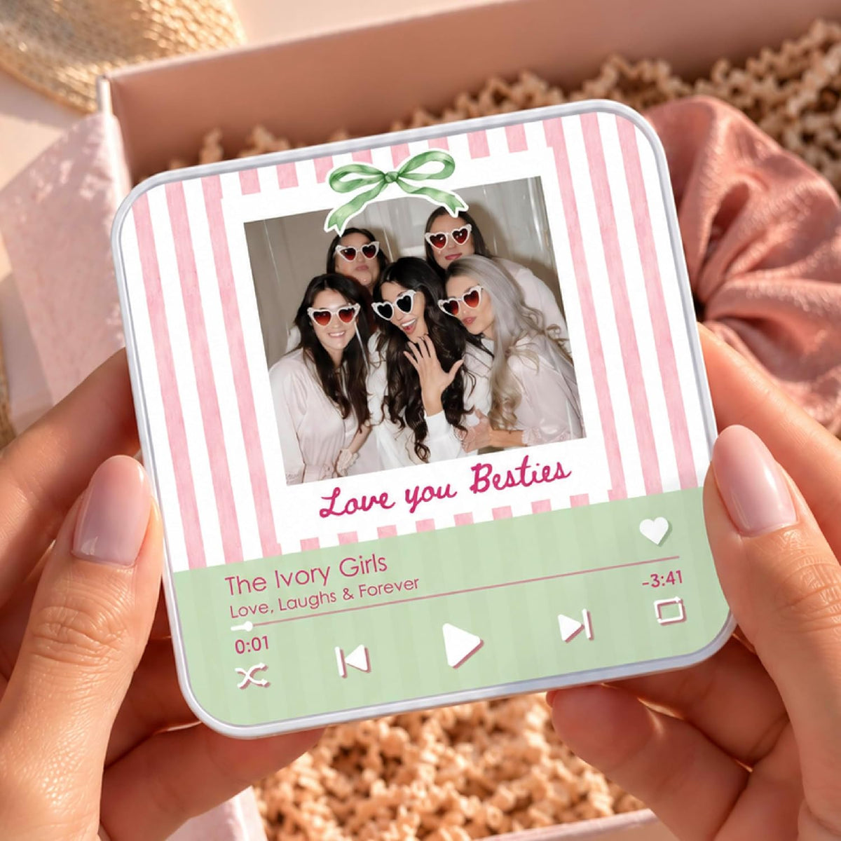 Custom Baby Heartbeat Music Fridge Magnet with Ultrasound Photo and Name