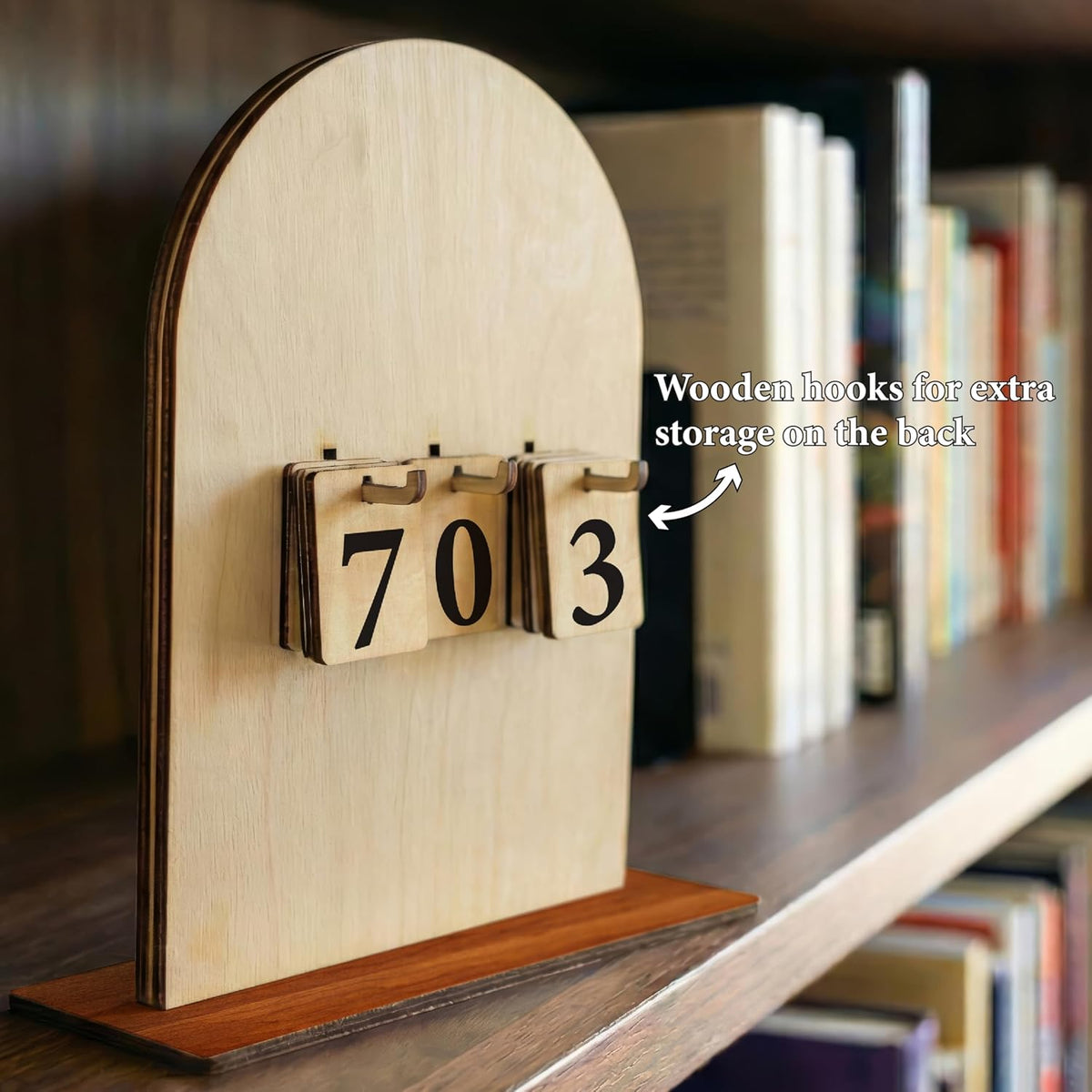 Personalized Reading Tracker Wooden Sign, Books Read This Year Counter with Changeable Number Tiles, Custom Library Decor with Name, Book Lover Gift for Readers, Teachers, Students, Reading Challenge Display