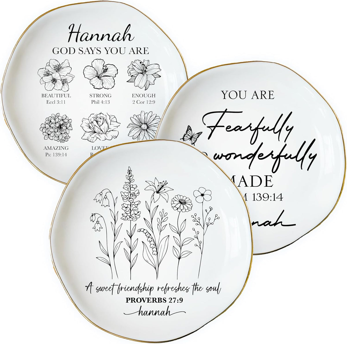 Personalized Ring Dish with Name, Custom Jewelry Tray Gift for Women, Bridesmaids, Mom, Grandma, or Best Friends