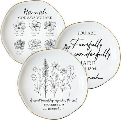 Personalized Ring Dish with Name, Custom Jewelry Tray Gift for Women, Bridesmaids, Mom, Grandma, or Best Friends