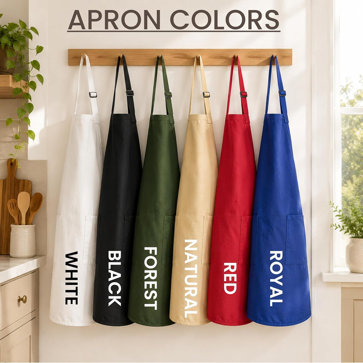 Personalized Apron with Name Custom Floral Initial Gift for Mom Grandma