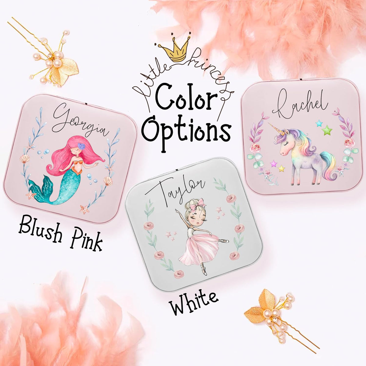 Personalized Travel Jewelry Case for Girls, Custom Mini Jewelry Box Gift