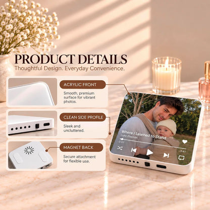 Custom Baby Heartbeat Music Fridge Magnet with Ultrasound Photo and Name