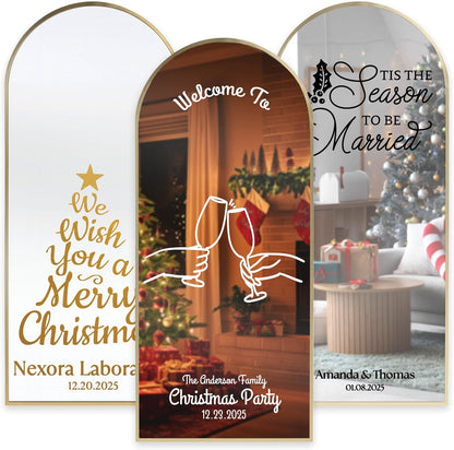 Personalized Welcome to Our Wedding Mirror Sign Decal DIY - Customized Bride and Groom Names - Lettering Elegant Happily Ever After Party Vinyl Sticker Wall Reception Decor