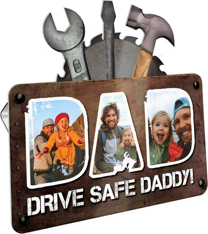 Personalized Cowboy Horseshoe Car Visor Clip – Custom Photo & Message Gift for Dad – Drive Safe Daddy – Cute Father’s Day Car Accessory from Kids – Best Dad Ever