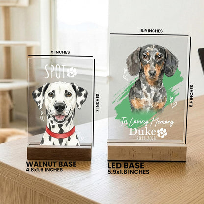 Personalized Pet Photo LED Sign Acrylic, Custom Dog or Cat Portrait Night Light Sign Only, Choose LED Base in Customization, Valentine’s Day Gift for Pet Lovers, Memorial Decor
