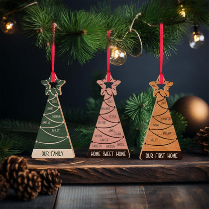 Personalized Christmas Tree Star Ornament with Family Names Gift, 2023 Custom Xmas Tree Decor, Gifts for Grandparents