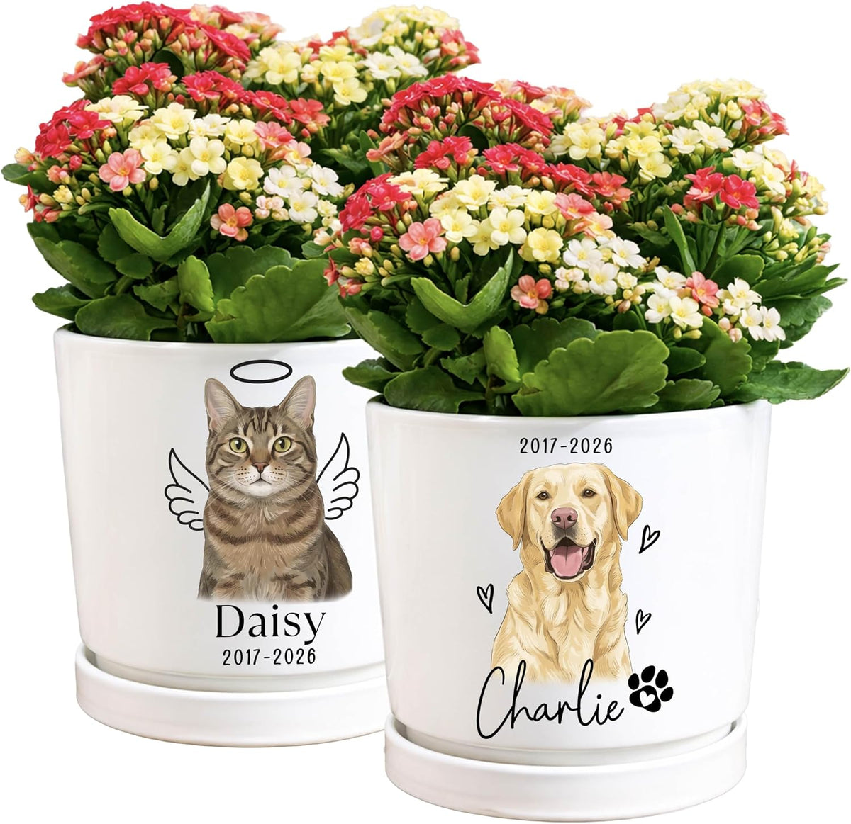Zexpa Apparel Personalized Flower Pot for Grandma, Mom or Nana, Custom Birth Month Flower Planter with Names, Unique, Mother’s Day, Birthday or Holiday Present, Ceramic Pot