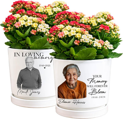 Zexpa Apparel Personalized Flower Pot for Grandma, Mom or Nana, Custom Birth Month Flower Planter with Names, Unique, Mother’s Day, Birthday or Holiday Present, Ceramic Pot