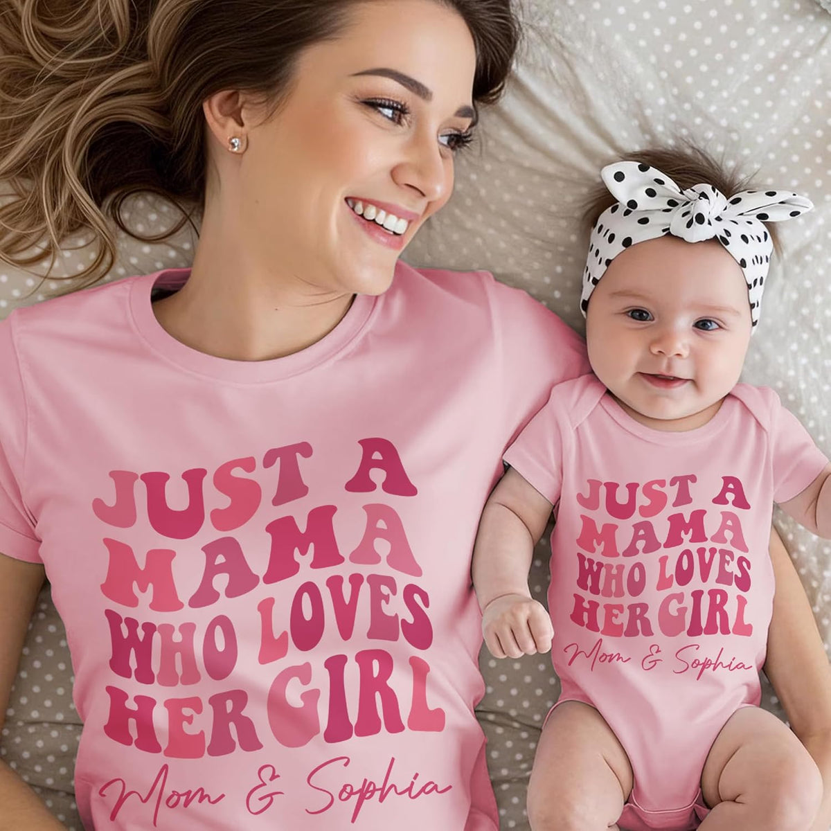 Personalized Matching Mommy and Baby Shirt Set – Mother and Child Outfit – Custom Name Cotton T-Shirt & Bodysuit – Gift for Mom – Mother’s Day, Baby Shower, Family Photo Outfit Blue