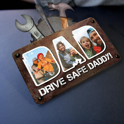 Personalized Cowboy Horseshoe Car Visor Clip – Custom Photo & Message Gift for Dad – Drive Safe Daddy – Cute Father’s Day Car Accessory from Kids – Best Dad Ever