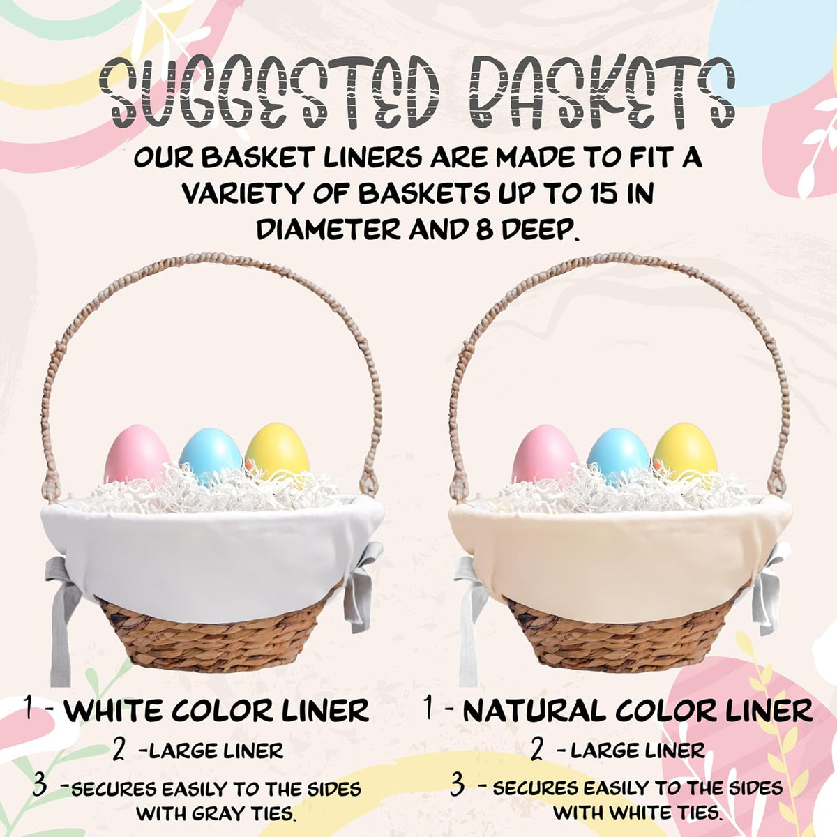 Personalized Easter Basket Liner with Name, Custom Bunny Egg Hunt Cover