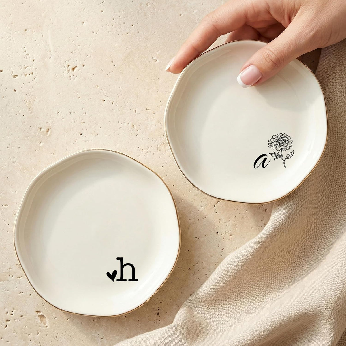 Personalized Ring Dish with Name, Custom Jewelry Tray Gift for Women, Bridesmaids, Mom, Grandma, or Best Friends