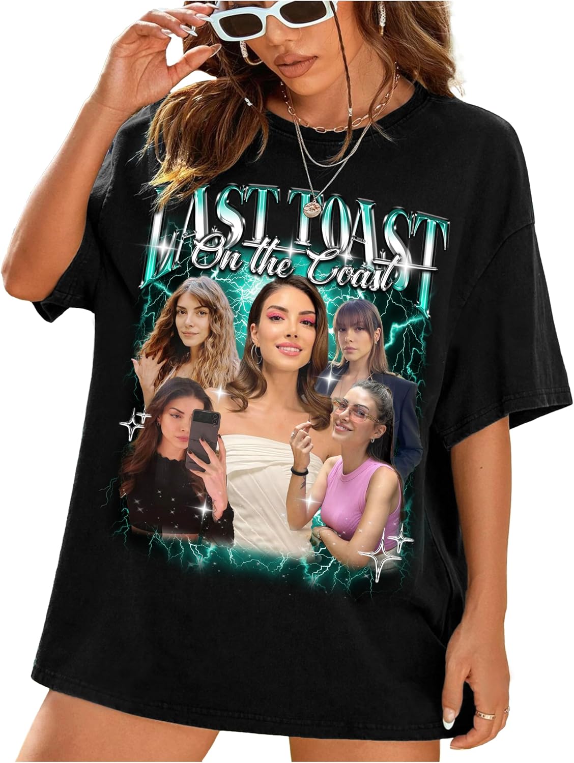 Customize Your Own Bootleg Rap Tee - Personalized Your Text and Face Photo - Custom Garphic Vintage Gift T-Shirts for Girlfriend & Boyfriend, Valentines Day, Christmas, Birthday Black