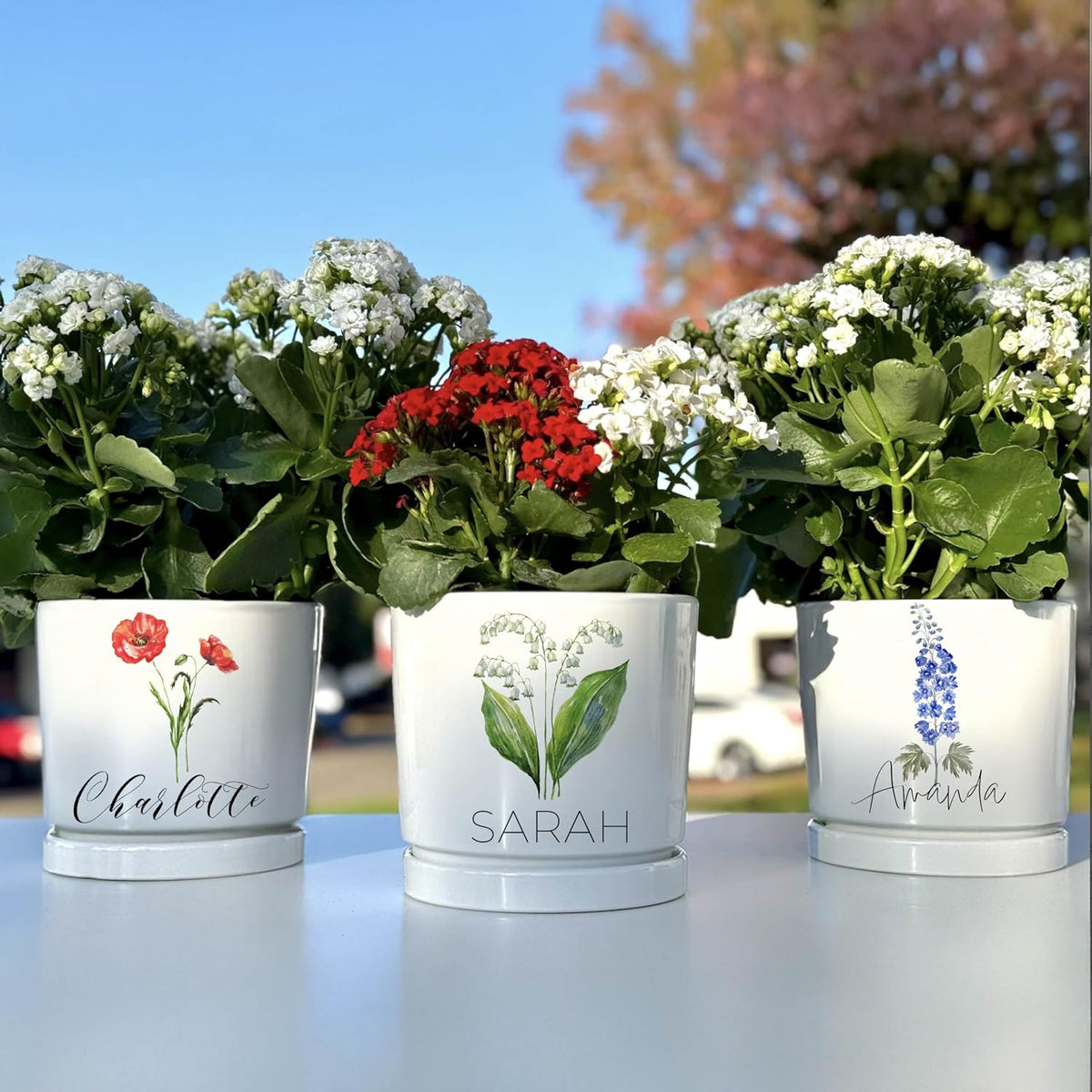 Personalized Grandma Gift - Custom Flower Pot with Names - Ceramic Planter Gift for Mom, Grandma's Garden for Grandma