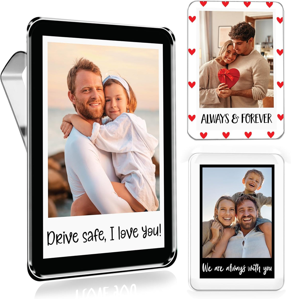 Personalized Cowboy Horseshoe Car Visor Clip – Custom Photo & Message Gift for Dad – Drive Safe Daddy – Cute Father’s Day Car Accessory from Kids – Best Dad Ever