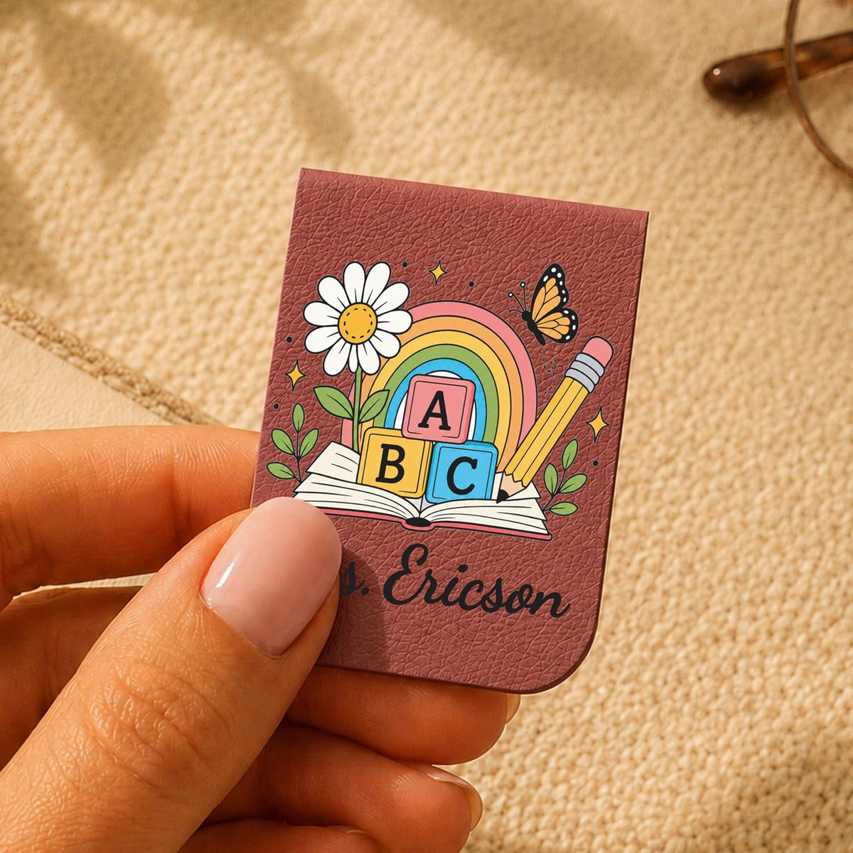 Personalized Magnetic Bookmark with Name, Custom Teacher Appreciation Gift
