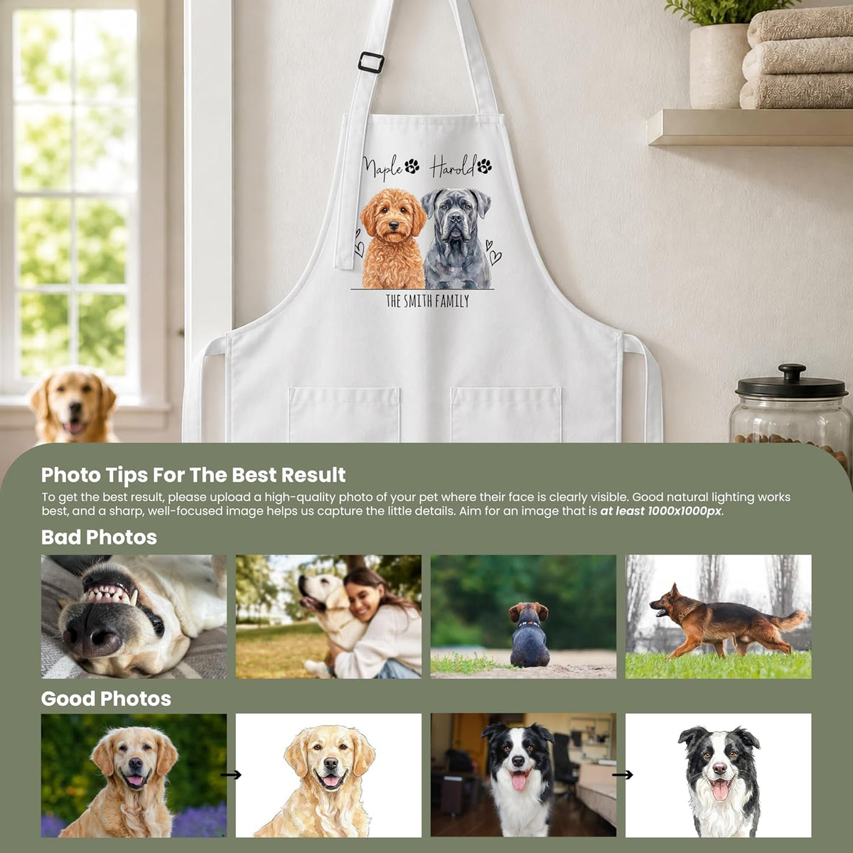 Zexpa Apparel Personalized Bakery Apron for Women with Custom Name and Logo Design, Adjustable Baking Apron
